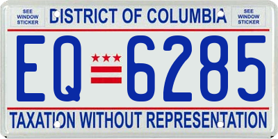 DC license plate EQ6285