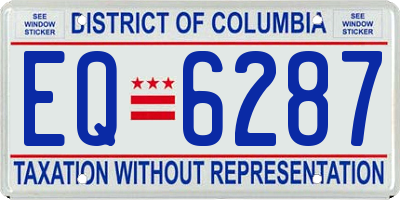 DC license plate EQ6287