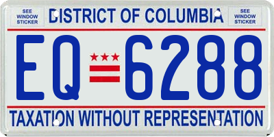DC license plate EQ6288
