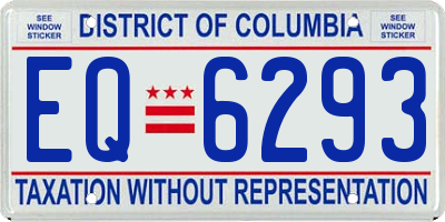 DC license plate EQ6293