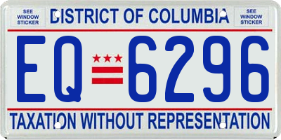 DC license plate EQ6296