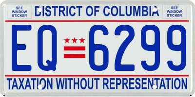 DC license plate EQ6299