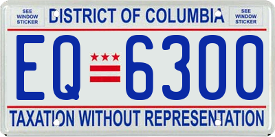 DC license plate EQ6300