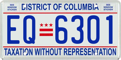 DC license plate EQ6301