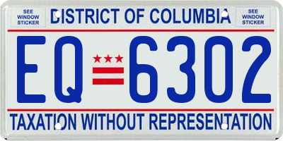 DC license plate EQ6302