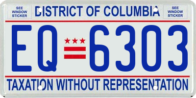 DC license plate EQ6303