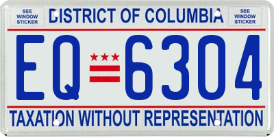 DC license plate EQ6304