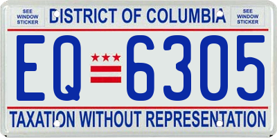 DC license plate EQ6305