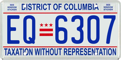 DC license plate EQ6307