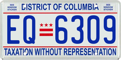 DC license plate EQ6309