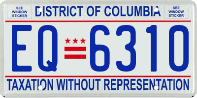 DC license plate EQ6310