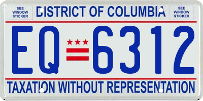 DC license plate EQ6312