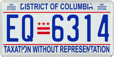 DC license plate EQ6314