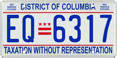 DC license plate EQ6317