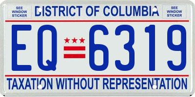 DC license plate EQ6319