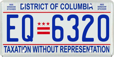 DC license plate EQ6320