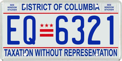 DC license plate EQ6321