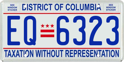 DC license plate EQ6323