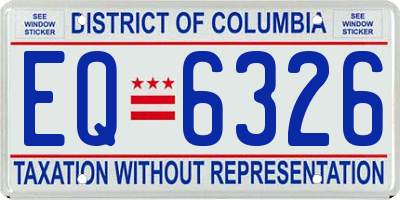 DC license plate EQ6326