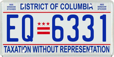 DC license plate EQ6331