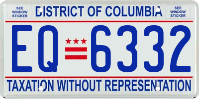 DC license plate EQ6332