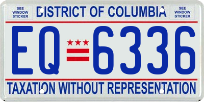 DC license plate EQ6336