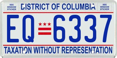 DC license plate EQ6337