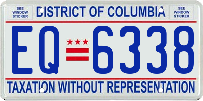 DC license plate EQ6338
