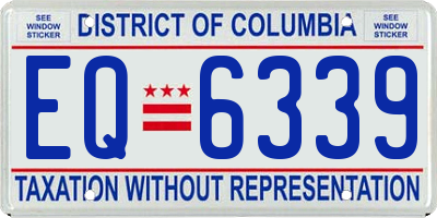 DC license plate EQ6339