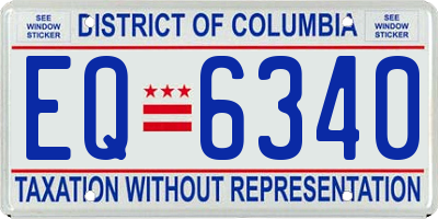 DC license plate EQ6340