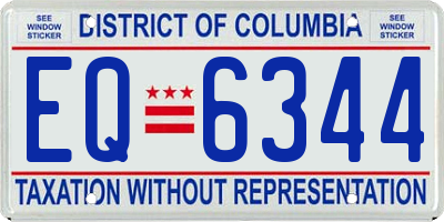 DC license plate EQ6344