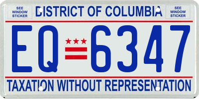 DC license plate EQ6347
