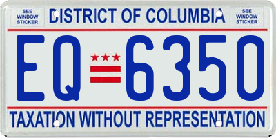 DC license plate EQ6350