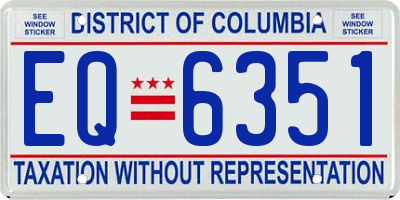 DC license plate EQ6351
