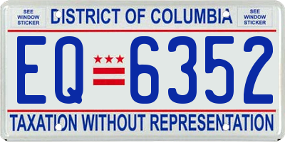 DC license plate EQ6352