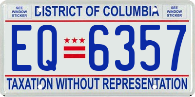 DC license plate EQ6357