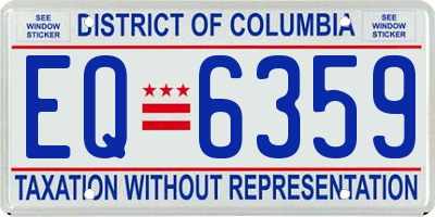 DC license plate EQ6359