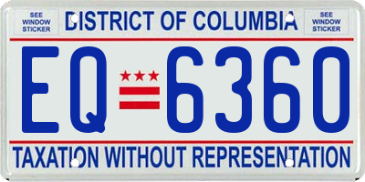 DC license plate EQ6360