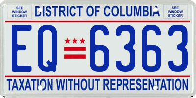 DC license plate EQ6363