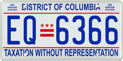 DC license plate EQ6366