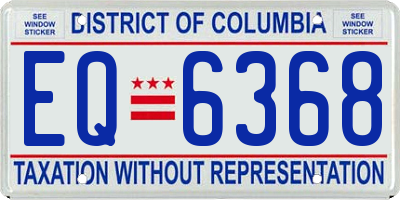 DC license plate EQ6368