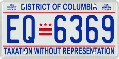 DC license plate EQ6369