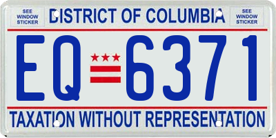 DC license plate EQ6371