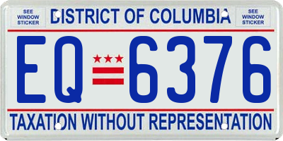 DC license plate EQ6376