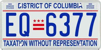 DC license plate EQ6377