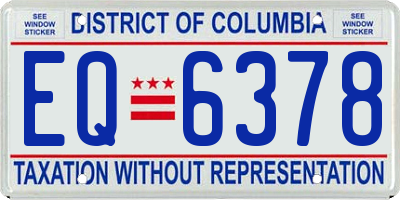 DC license plate EQ6378
