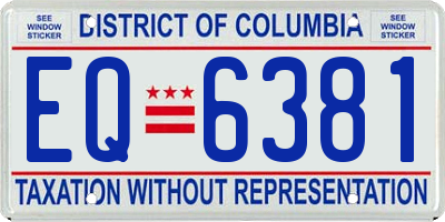DC license plate EQ6381