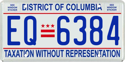 DC license plate EQ6384