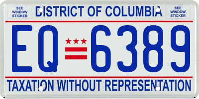 DC license plate EQ6389