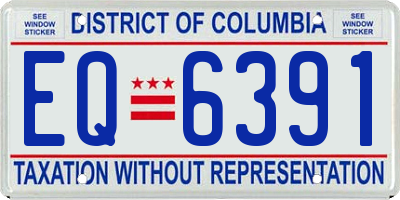 DC license plate EQ6391